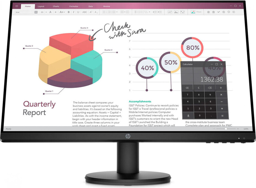 24" HP P24v G4 - 5 ms - Skjerm
