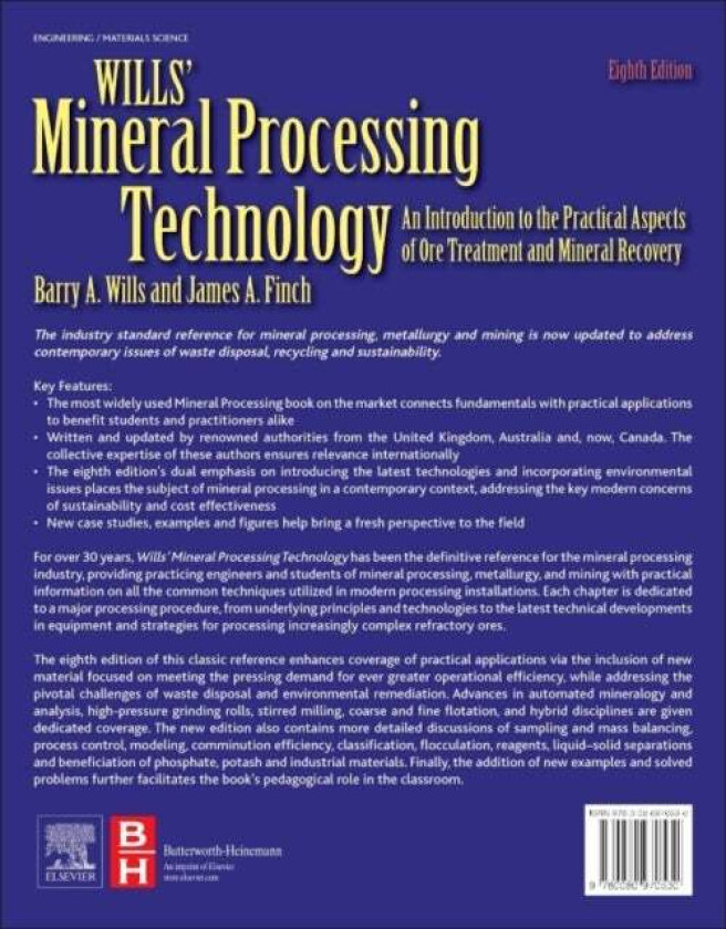 Wills' Mineral Processing Technology av Barry A. (Senior Partner MEI Cornwall UK) Wills, James Ph.D. (McGill University Montreal Canada) Finch