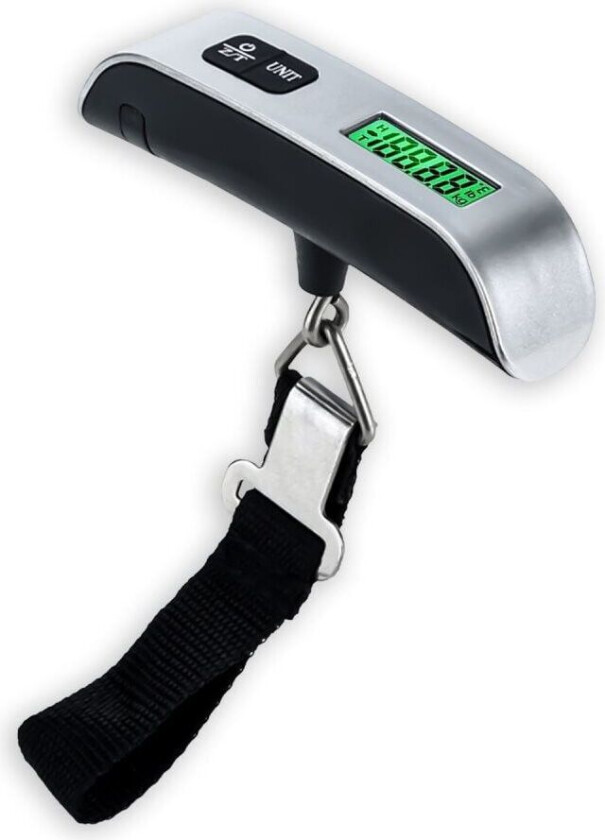 Digital Bagasjevekt i svart for veiing av kofferter, håndbagasje og reisevesker Bærbar håndvekt med hengevekt