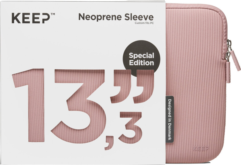 KEEP 13,3" Neopren/tekstiletui til bærbar PC (Rose Elegance)