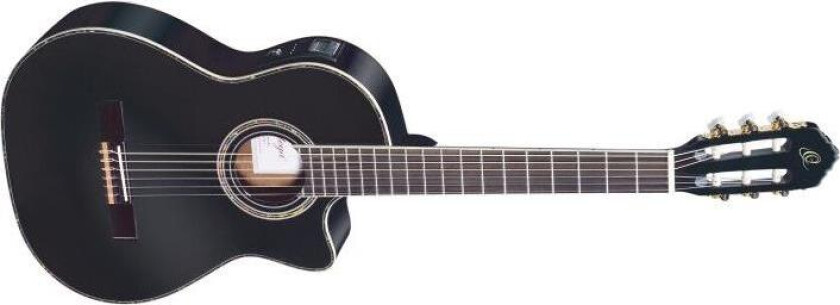 Ortega Rce141bk Klassisk Gitar 4/4 Med Mik, Gloss Black