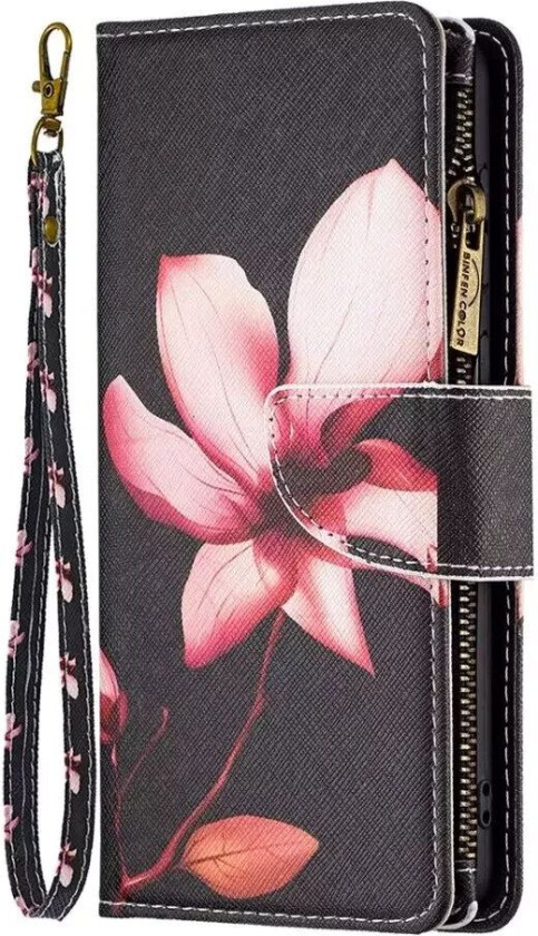 Samsung Galaxy A73 (5G) PU Skinn Flip Deksel Med Lommebok - Rosa Blomst