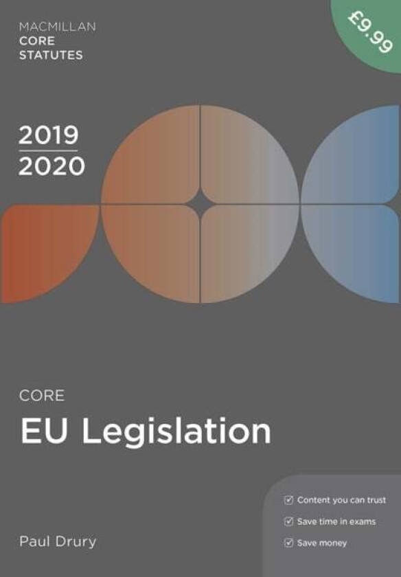 Core EU Legislation 2019-20 av Paul (Newcastle-upon-Tyne UK) Drury