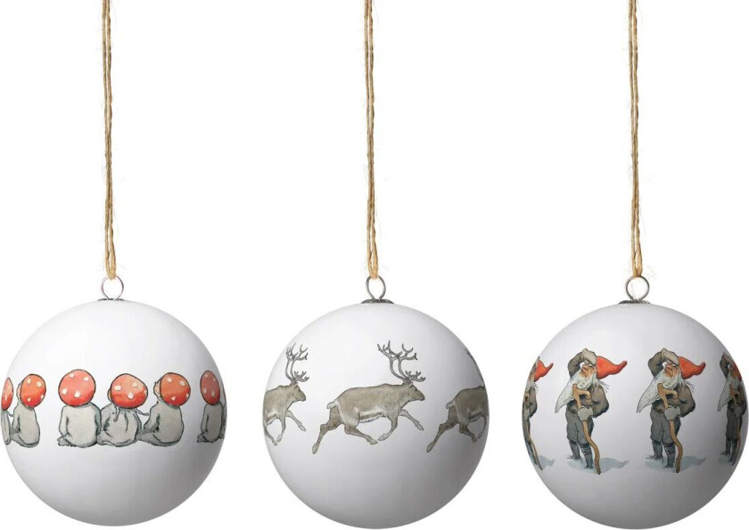 Elsa Beskow julekuler 3 stk Set nr 8
