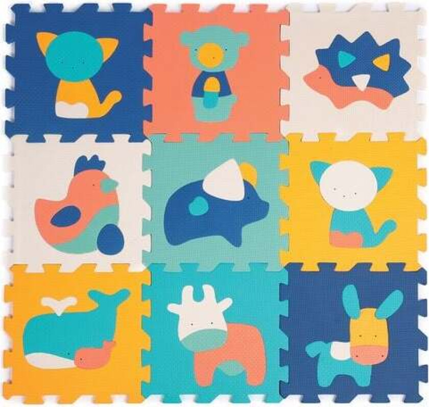 Ludi - Play mat with animals (9 pcs) - LU10023