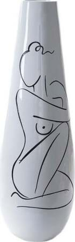 Vase DKD Home Decor Abstrakt Hvit Harpiks Moderne (31.5 x 31.5 x 95.5 cm)