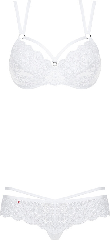 BH-sett med hvite blonder - Svart - L/XL