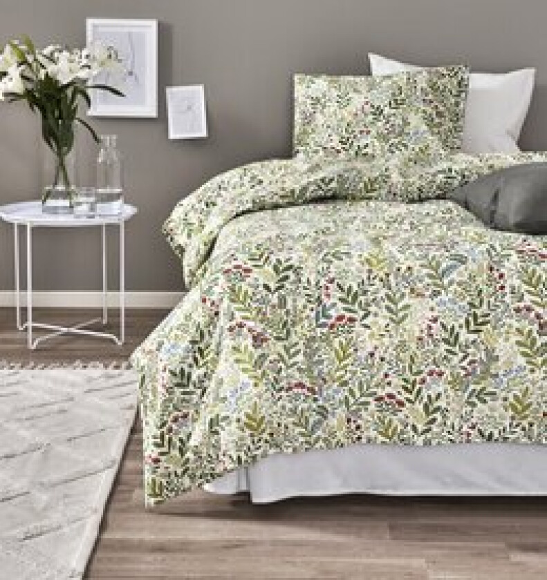 Sengesett med trykt blomstermønster Hage 2-deler