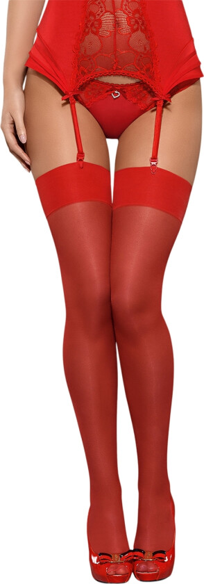 røde strømper - Rød - S/M