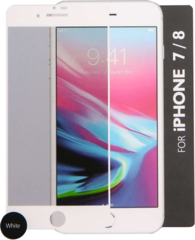 GEAR Herdet Glass 3D Hvit iPhone 6/7/8/SE 2/3 gen Platinum
