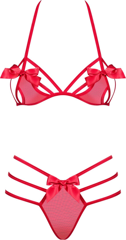 Giftella Bow BH-sett - Rød - S/M