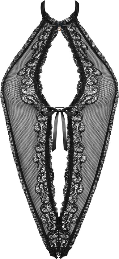 Teddy med Fransk Åpning - Svart - S/M