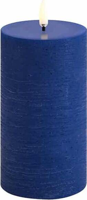 - LED pillar candle - Royal blue, Rustic - 7,8x15,2 cm (UL-PI-RB78015)