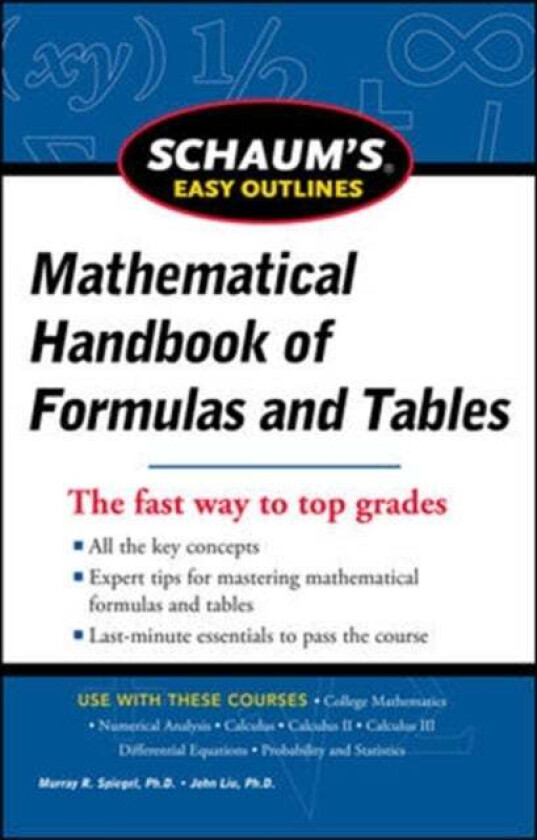 Schaum's Easy Outline of Mathematical Handbook of Formulas and Tables, Revised Edition av Seymour Lipschutz, Murray Spiegel