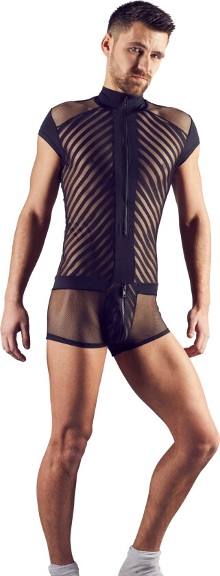 Mesh Playsuit med Glidelås - Svart - S