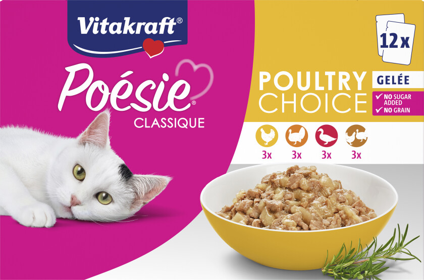 Bilde av Vitakraft - Poésie®Classique multipack, poultry choice in sauce 12x85gr