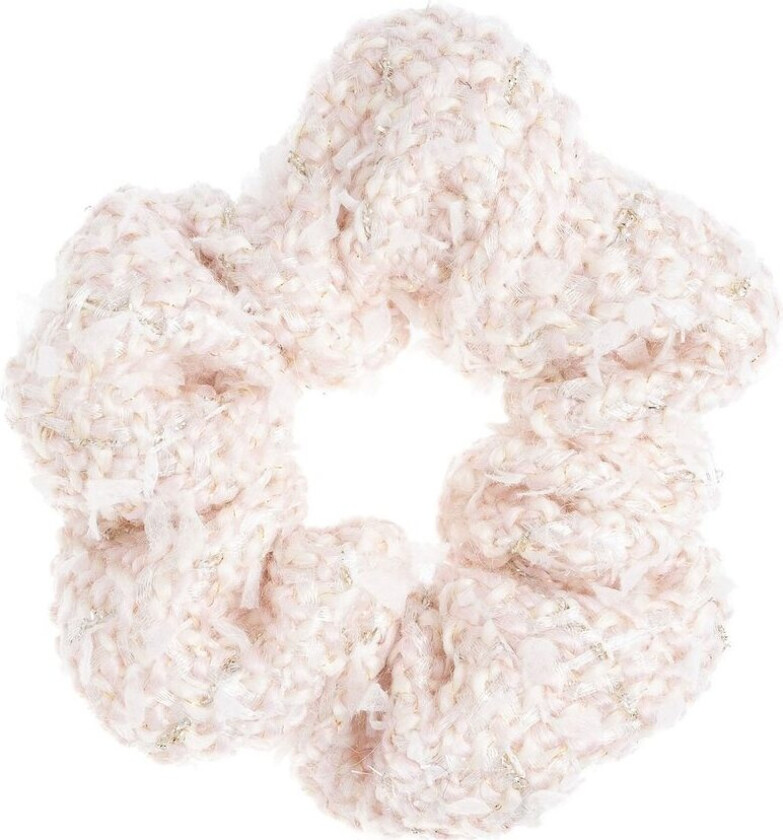 DARK Tweed Scrunchie Pale Rose