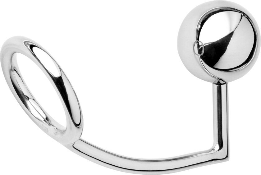 Penisring med Analkule - Sølv - M