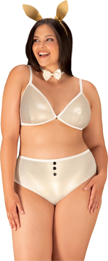 Gold Bunny Costume Plus Size - Hvit - 3XL