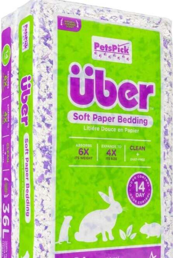 Bilde av Über - Soft Paper Bedding for Small Animals White purple with lavender 56 ltr - (45053)