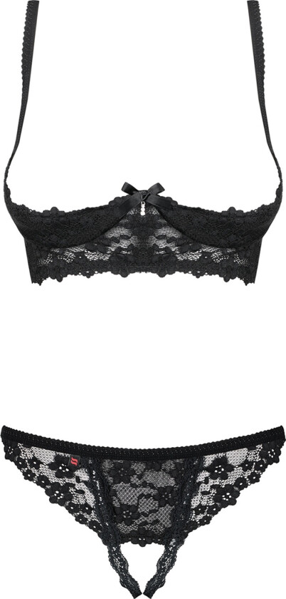 Letica BH-sett med halvåpne skåler - Svart - S/M