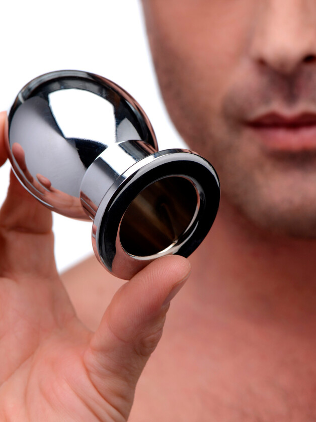 Aluminium Tunnel Butt Plug - Sølv - L