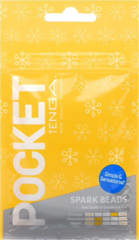 Pocket Spark Beads Masturbator     - Hvit