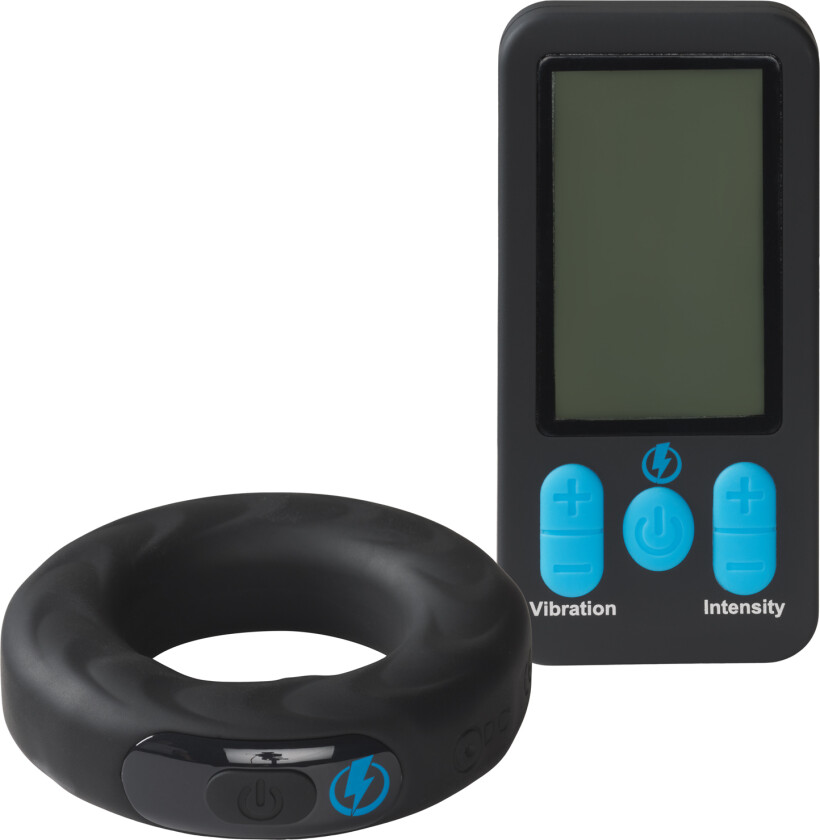 E-Stim Pro Vibrerende Fjernstyrte Penisring - Svart