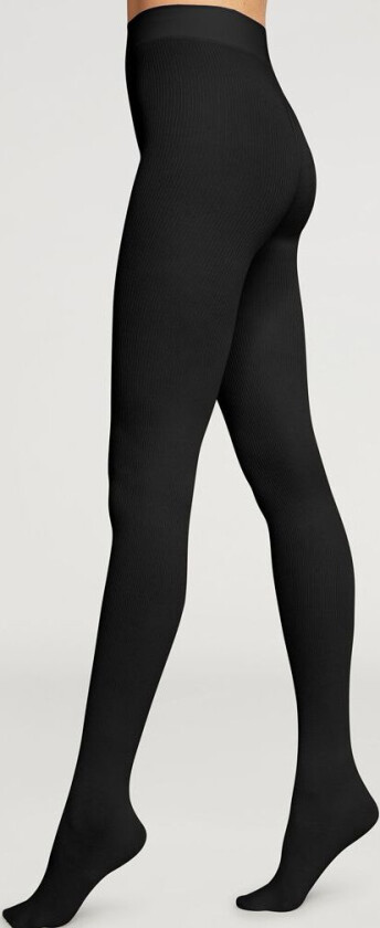 Bilde av Mary Cotton Rib Tights, Black-S S S