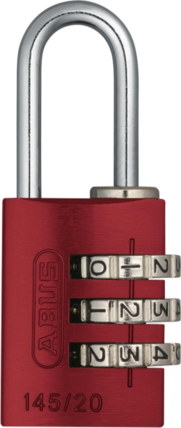 Kodehængelås 145/20 alu/stål rød