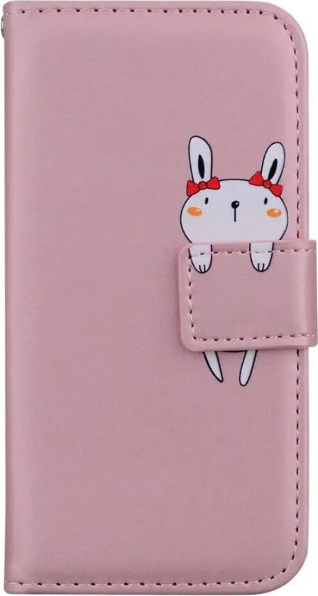 Samsung Galaxy S24 Ultra Flip Deksel med Stropp / Ståfunksjon / Kortholder - Pink (Kanin)