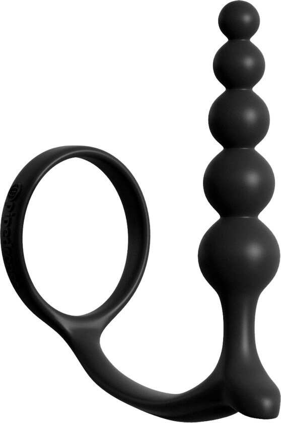 Butt-Gasm Penisring med Analkuler - Svart