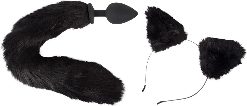 Bad Kitty Katte-analplugg og Ører     - Svart