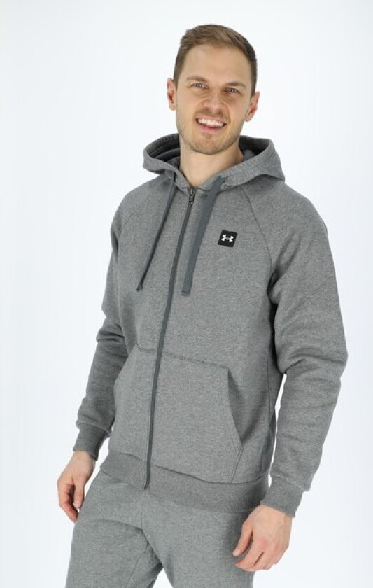 Ua Rival Fleece Fz Hoodie, Pitch Gray Light Heather, S, Hoodies