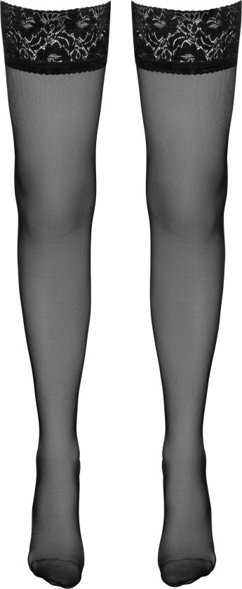 Svarte Strømper med Baksøm - Svart - M