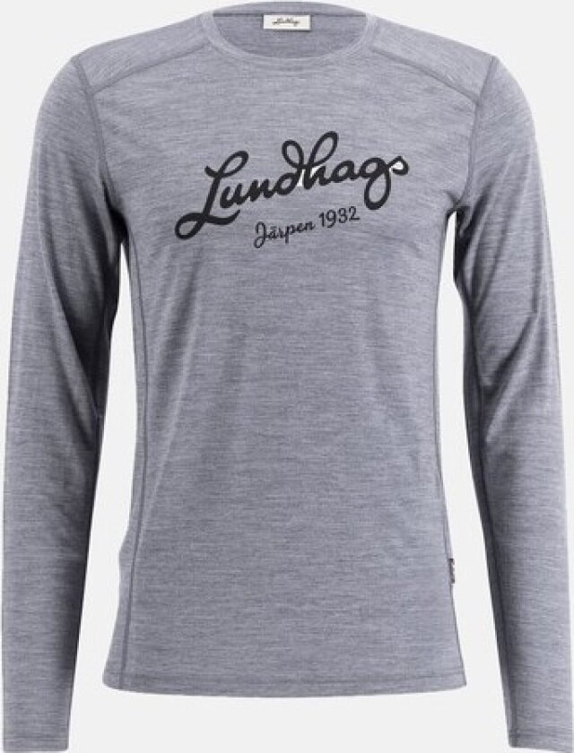 Men's Fulu Merino Longsleeve T-Shirt Grey Melange S, Grey Melange