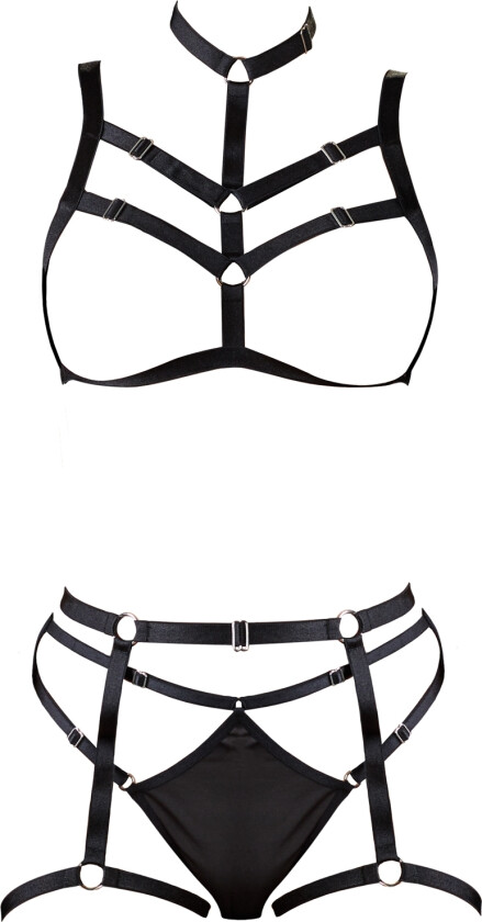 Bondage Harness Sett - Svart - S/L