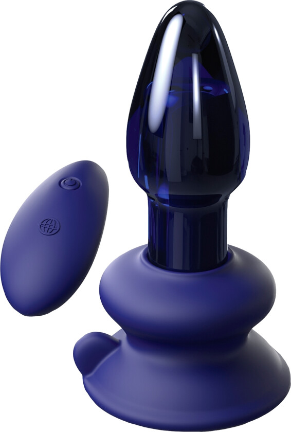 No 85 Vibrerende Analplugg i Glass - Blå