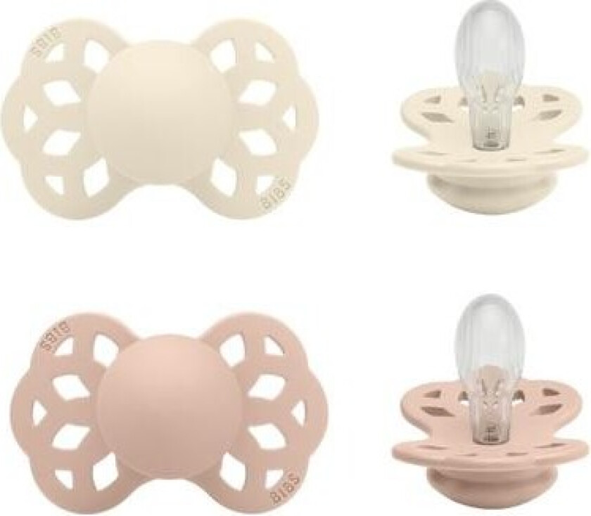 Infinity Silikon Symmetriske Smokker 2-pack Vanilla/Peach str. Str. 2