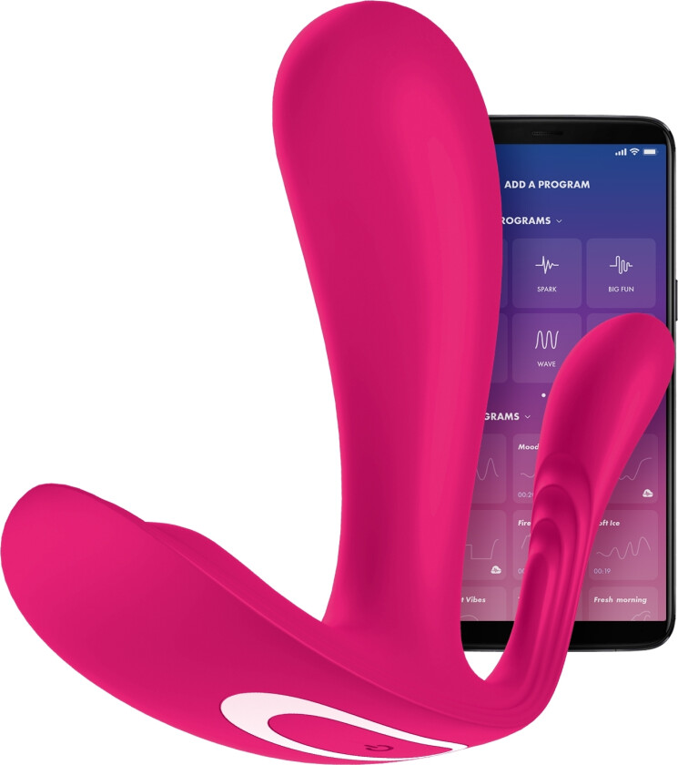 Top Secret+ Connect App App-kontrollert vibrerende G-punkt og Analstimulator - Lyserosa