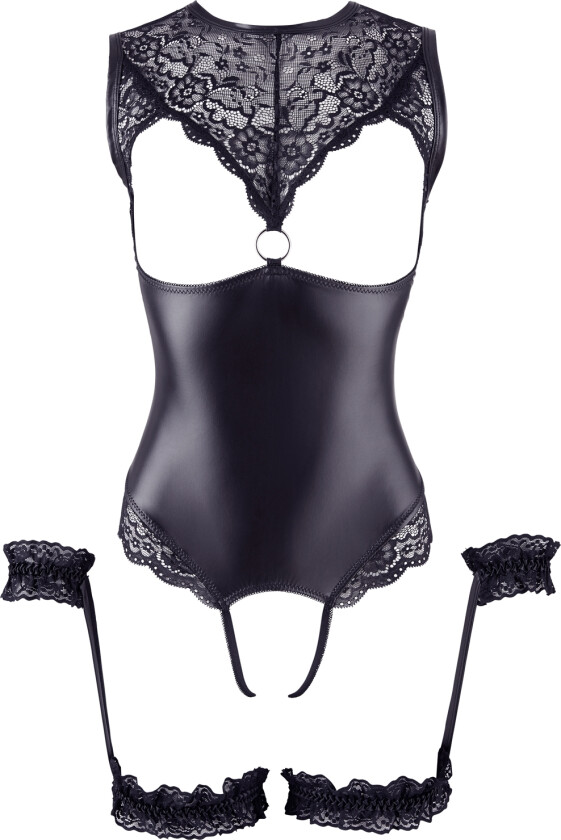 Bondage Open Bodystocking - Svart - S
