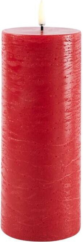 - LED pillar candle - Red, Rustic - 7,8x20 cm (UL-PI-RE-C78020)