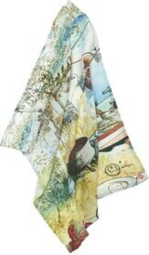 Bilde av Kjøkkenhåndkle med trykt motiv Krepsefiske av Carl Larsson 1-pk