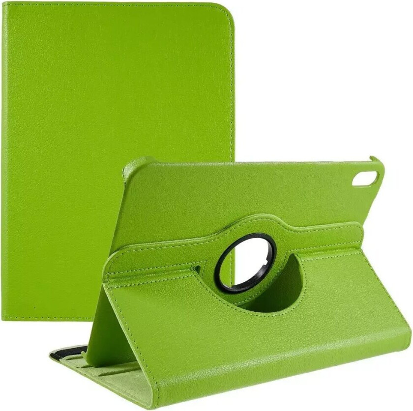 iPad 10.9" (2022) Klassisk Skinn Deksel m. 360⁰ Stativfunksjon - Grønn