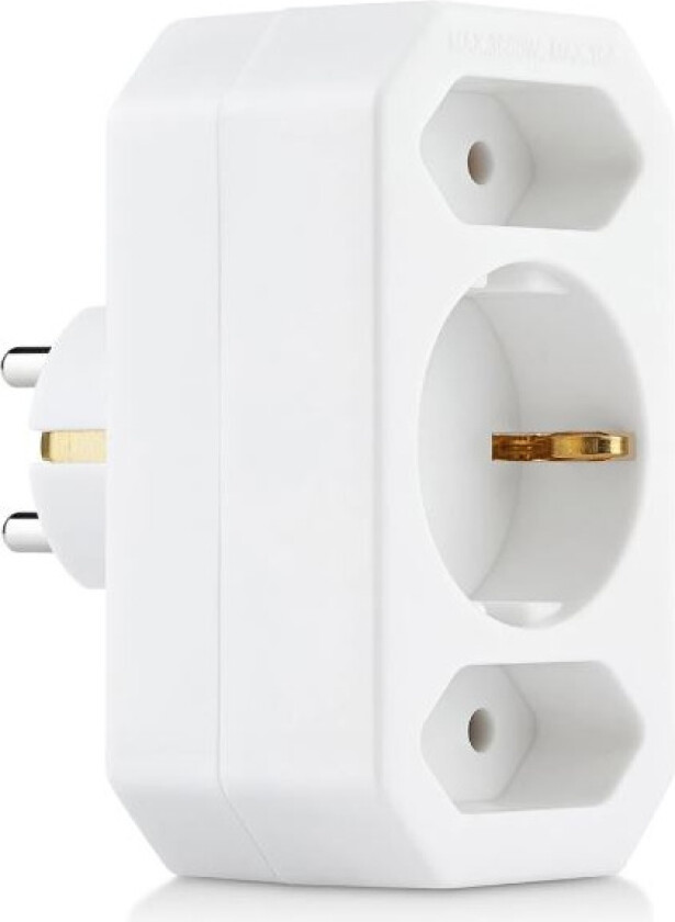 Bilde av ON Splitter plug 3-way, 1 grounded 2 regular