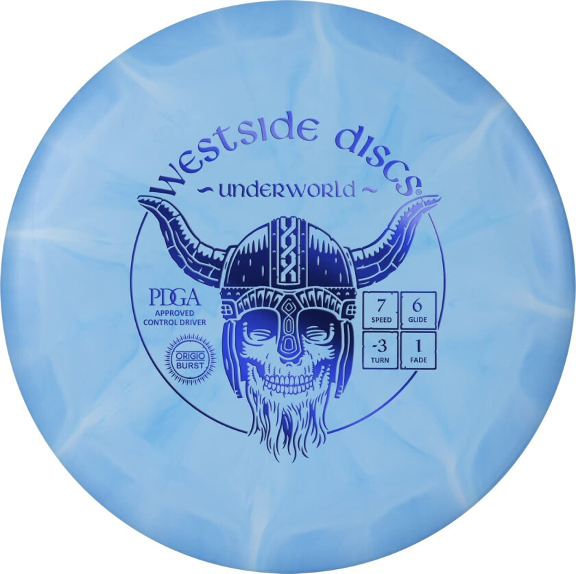 WESTSIDE DISCS Origo Driver Burst Underworld, 173+, driver frisbee BLUE/WHITE