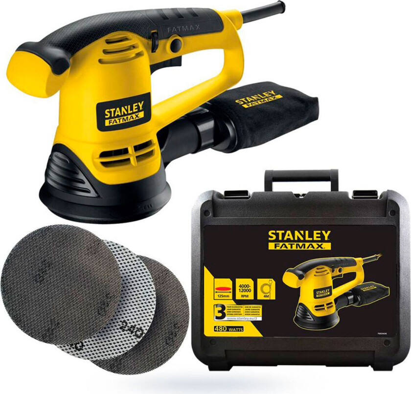 Stanley FME440K, Disk-slipemaskin, Svart, Gult, 4000 RPM, 12000 RPM, AC, 480 W