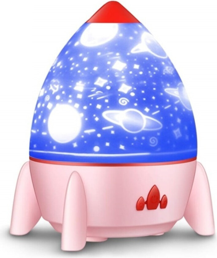Rakett-nattlampe med stjerneprojektor & utbyttbare motiver