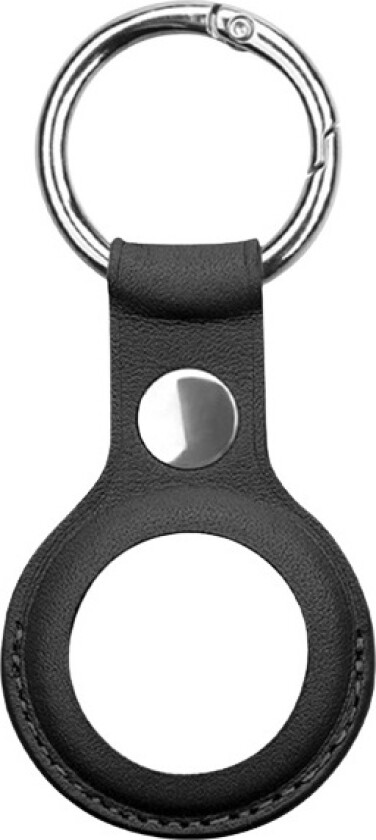 PU-lær-etui med nøkkelring for Airtag, Svart