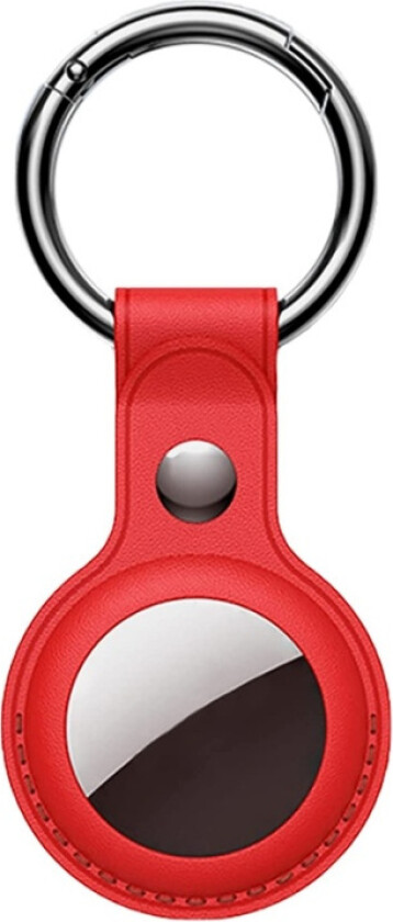 PU-lær-etui med nøkkelring for Airtag, Rød